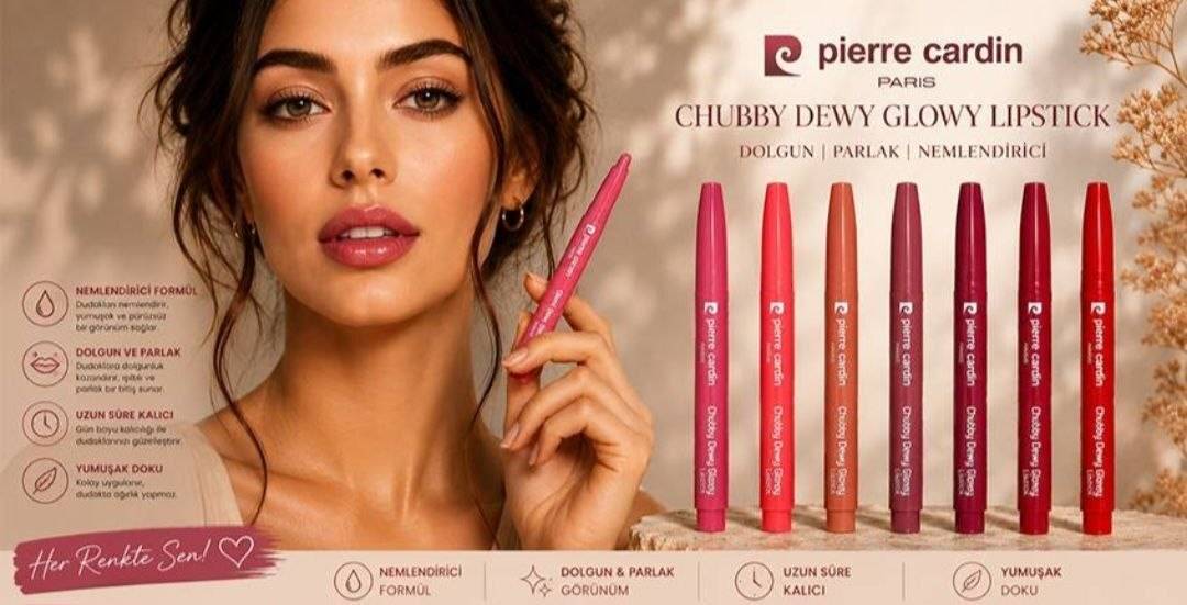 رژ لب مدادی براق پیر کاردین مدل Chubby Dewy Glowy